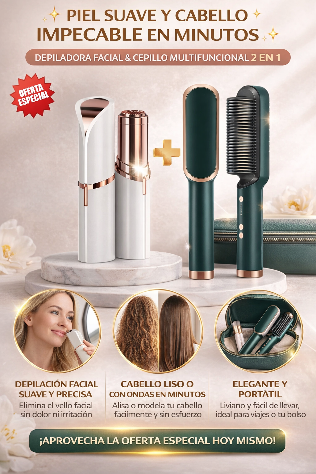 Depiladora Facial ™ + Cepillo Alisador™