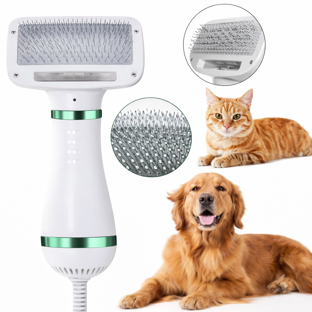 CEPILLO SECADOR PEINE™  2 EN 1 MASCOTAS
