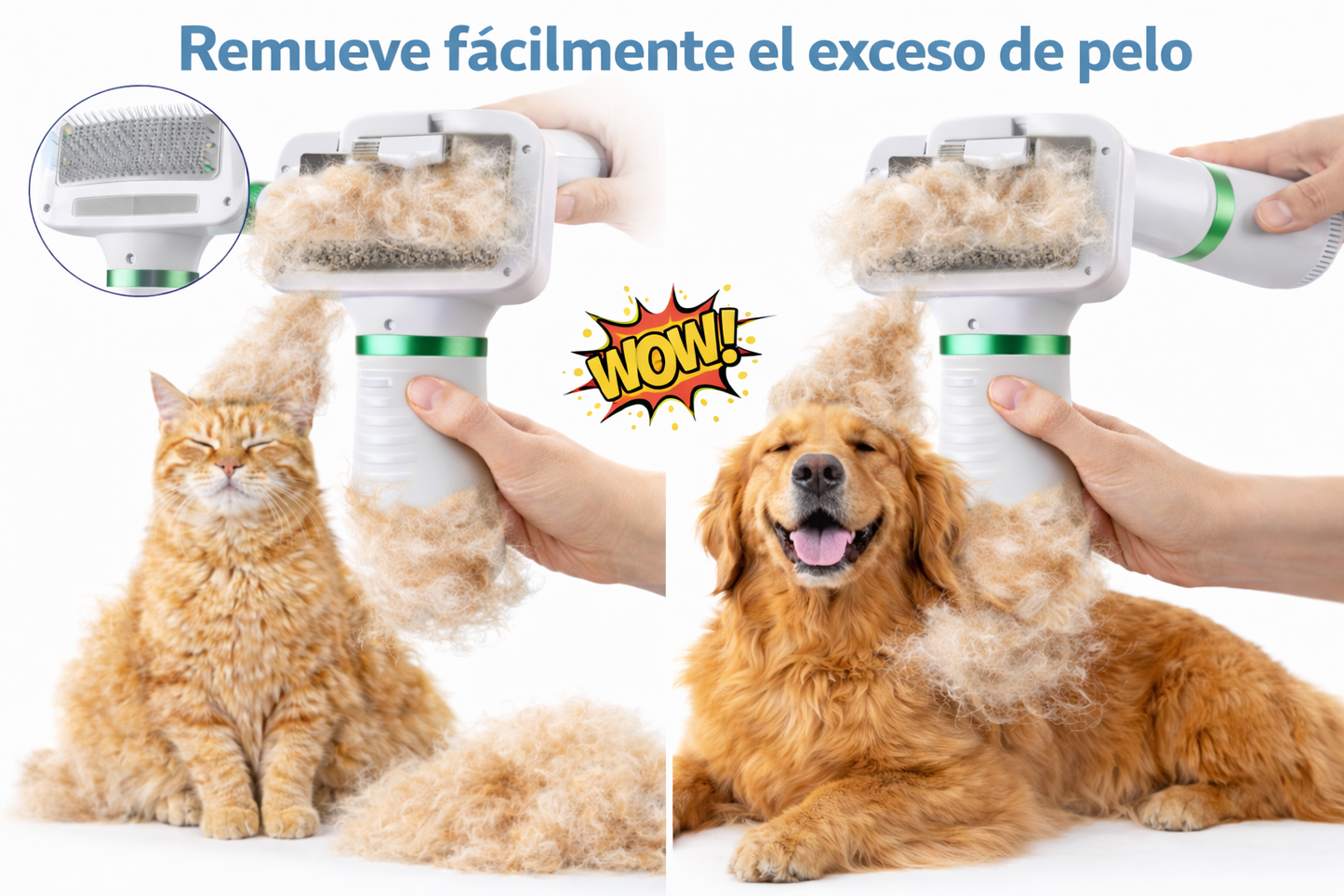 CEPILLO SECADOR PEINE™  2 EN 1 MASCOTAS